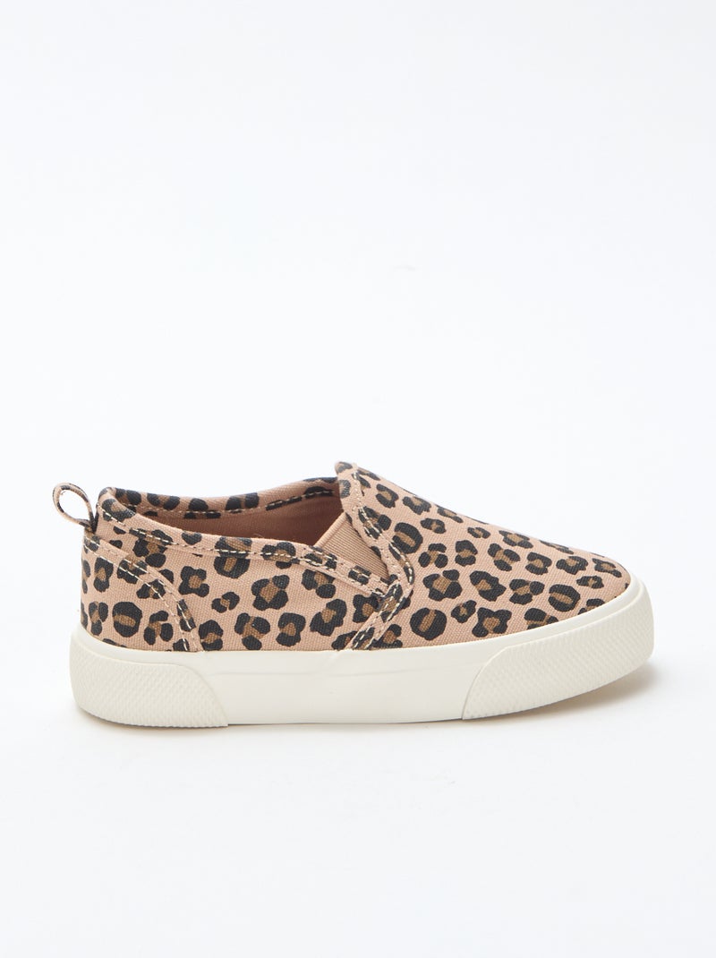 Zapatillas slip-on de leopardo Marron - Kiabi