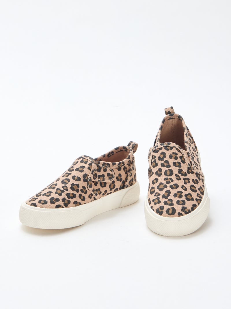 Zapatillas slip-on de leopardo Marron - Kiabi