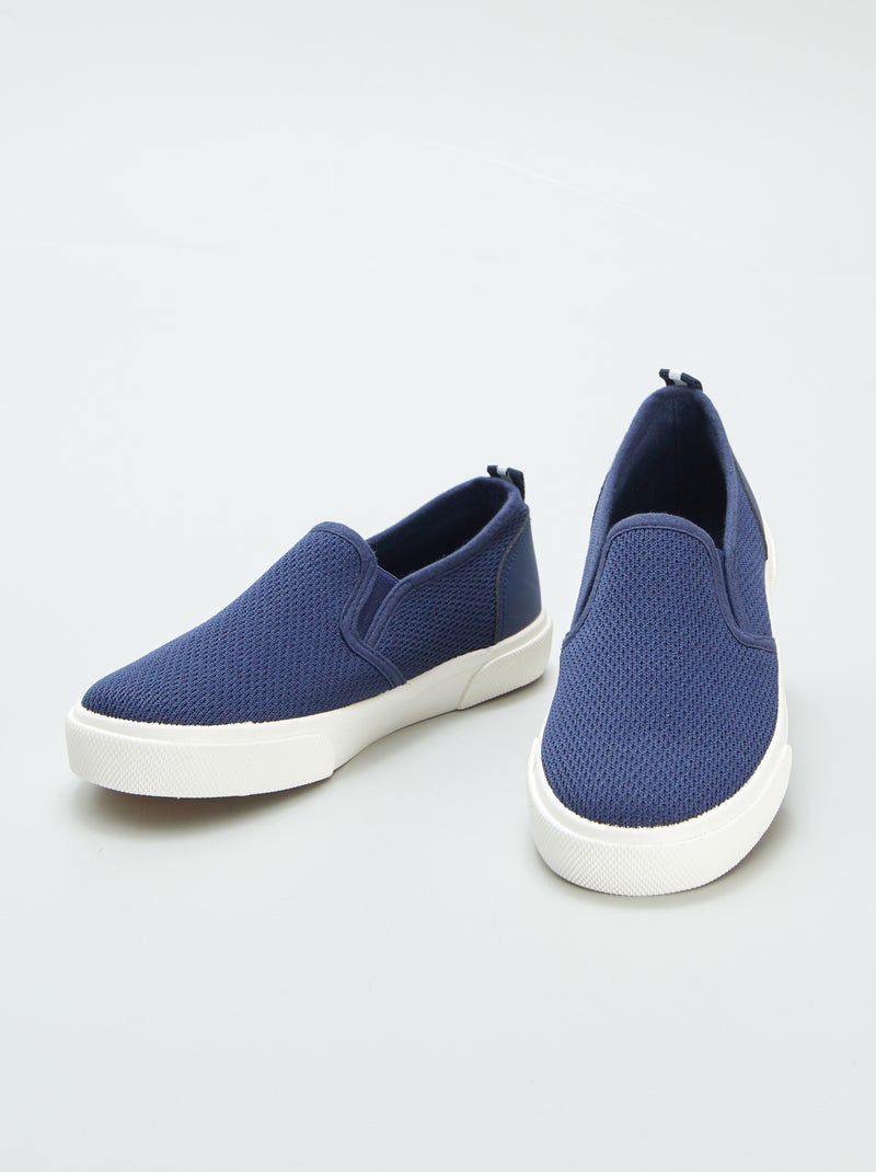 Zapatillas slip-on de tela AZUL - Kiabi