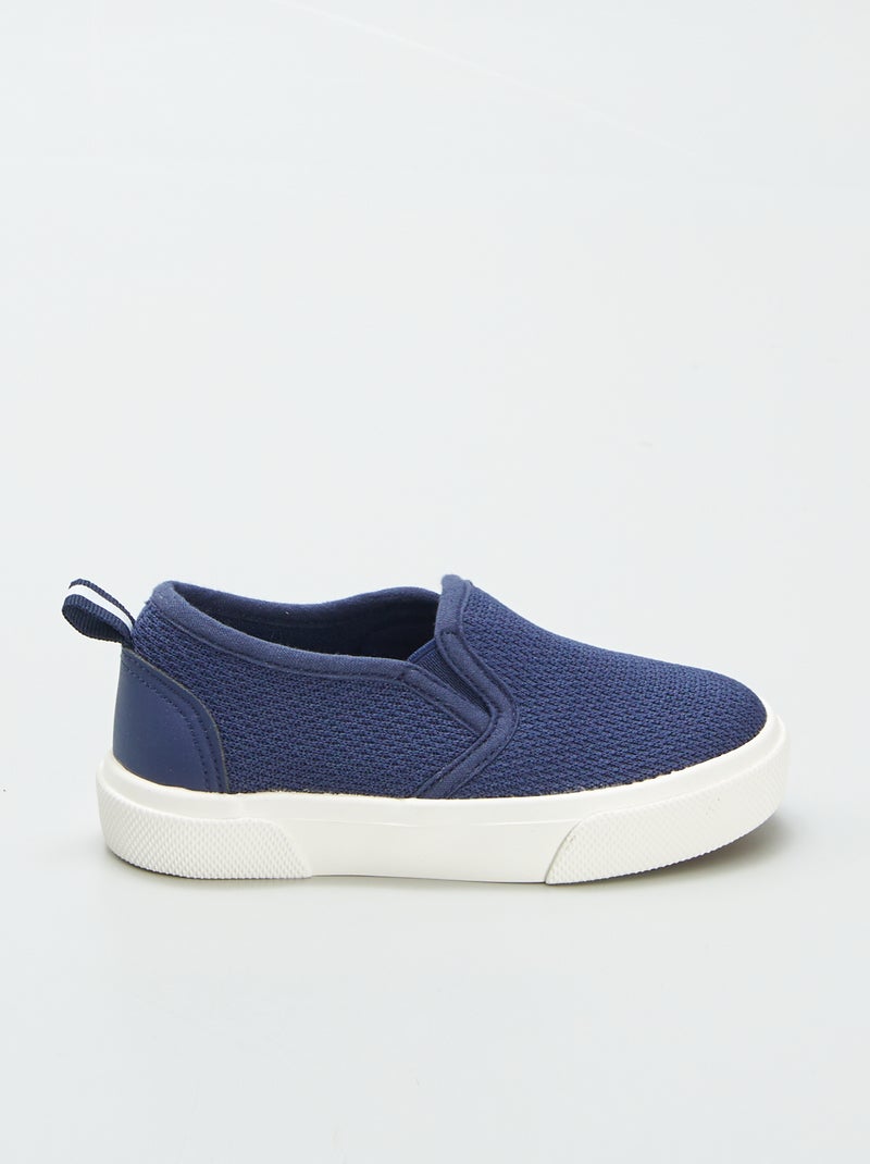 Zapatillas slip-on de tela AZUL - Kiabi