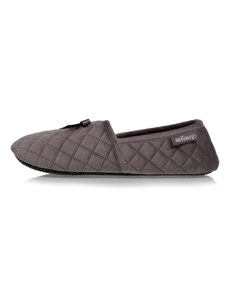 Zapatillas slippers cómodas, ligeras y suaves - suela textil mujer Isotoner Gris oscuro - Kiabi