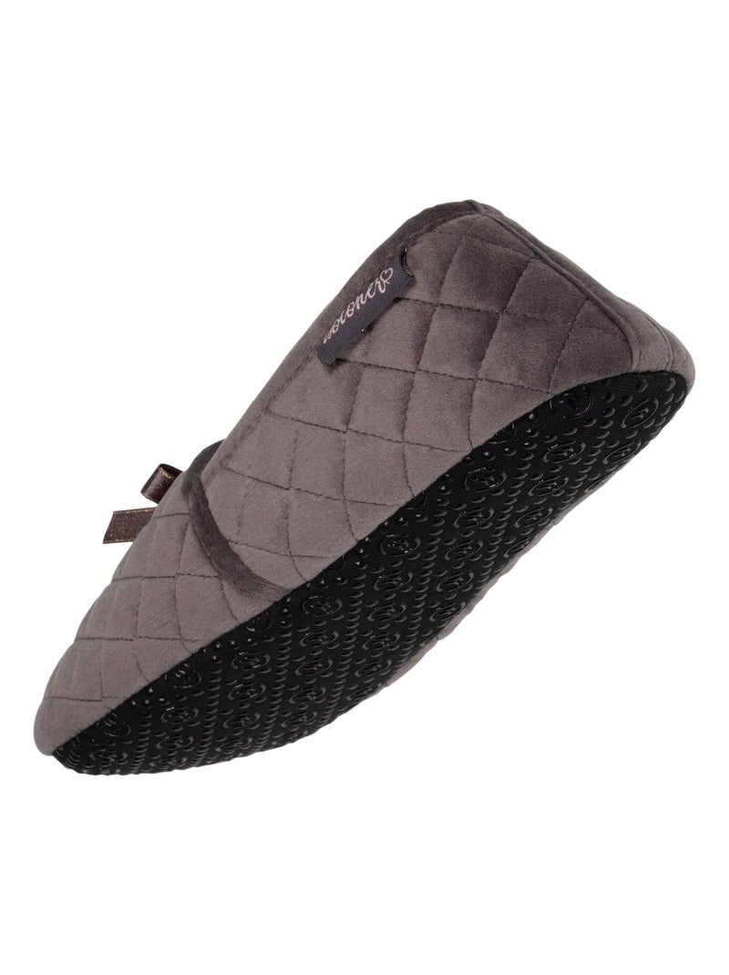 Zapatillas slippers cómodas, ligeras y suaves - suela textil mujer Isotoner Gris oscuro - Kiabi