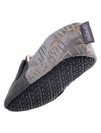 Zapatillas slippers en jersey y suela con tacos mujer Isotoner