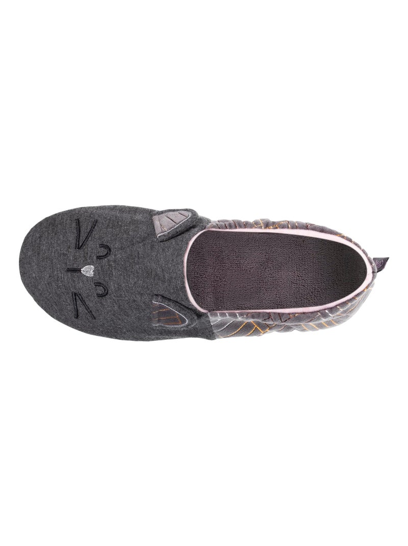 Zapatillas slippers en jersey y suela con tacos mujer Isotoner Gris jaspeado - Kiabi