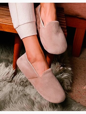 Zapatillas slippers terciopelo, suela de goma antideslizante mujer
