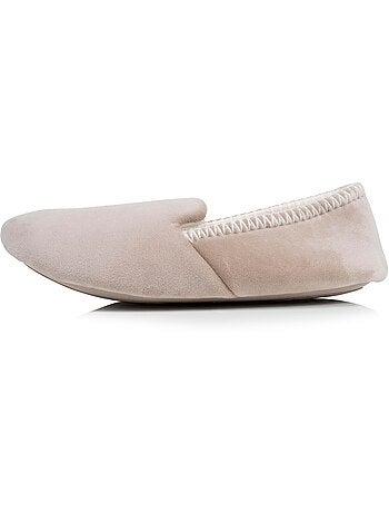 Zapatillas slippers terciopelo, suela de goma antideslizante mujer Isotoner