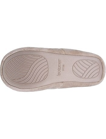 Zapatillas slippers terciopelo, suela de goma antideslizante mujer Isotoner