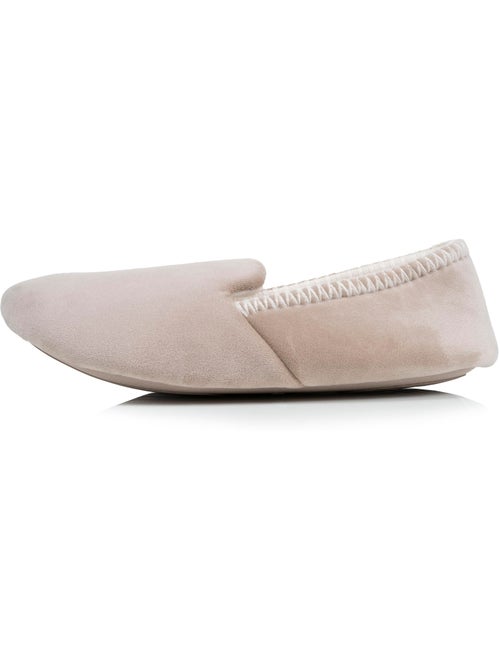 Zapatillas slippers terciopelo, suela de goma antideslizante mujer Isotoner - Kiabi