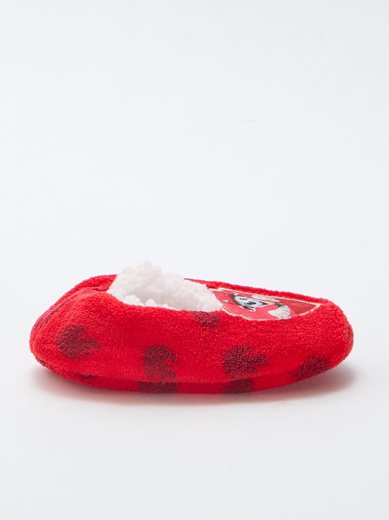 Zapatillas tipo bailarinas de forro polar 'Patrulla Canina' Rojo - Kiabi