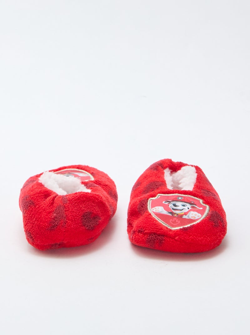 Zapatillas tipo bailarinas de forro polar 'Patrulla Canina' Rojo - Kiabi