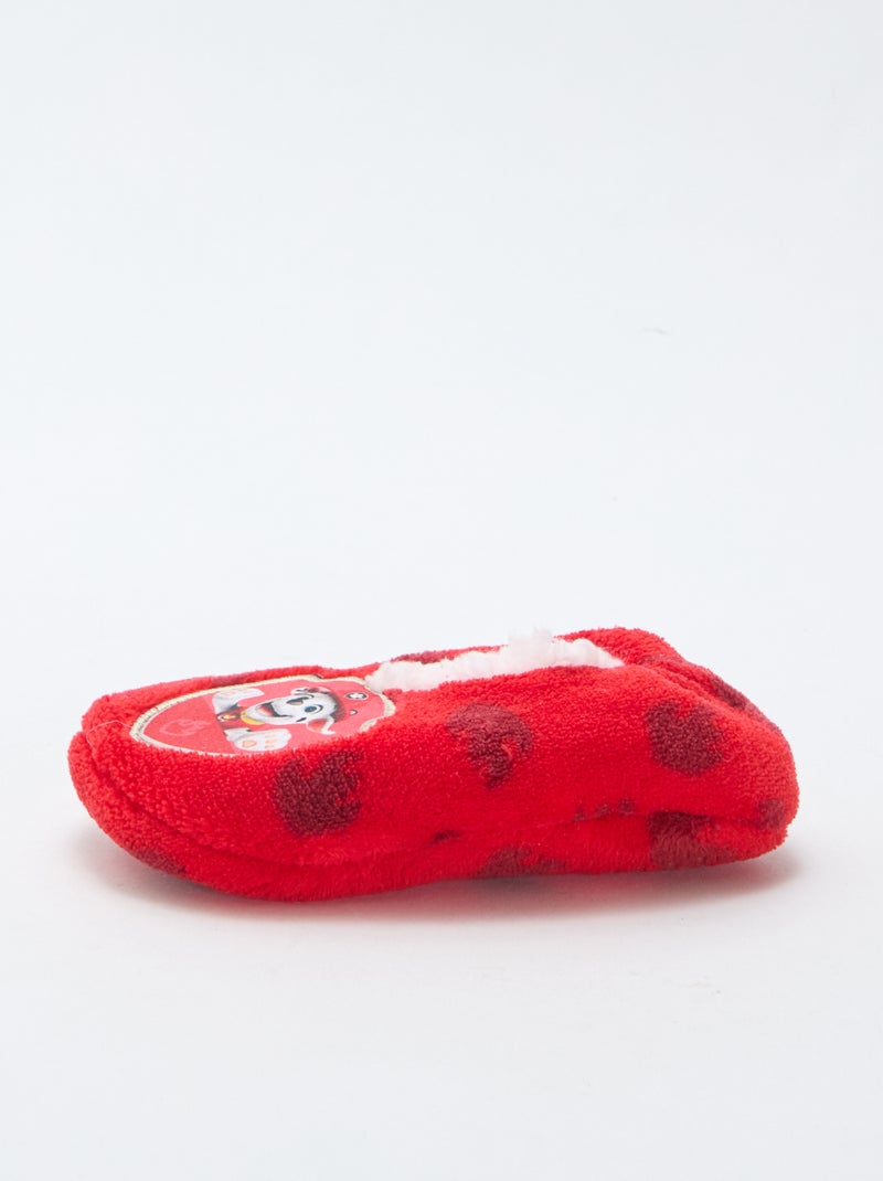 Zapatillas tipo bailarinas de forro polar 'Patrulla Canina' Rojo - Kiabi