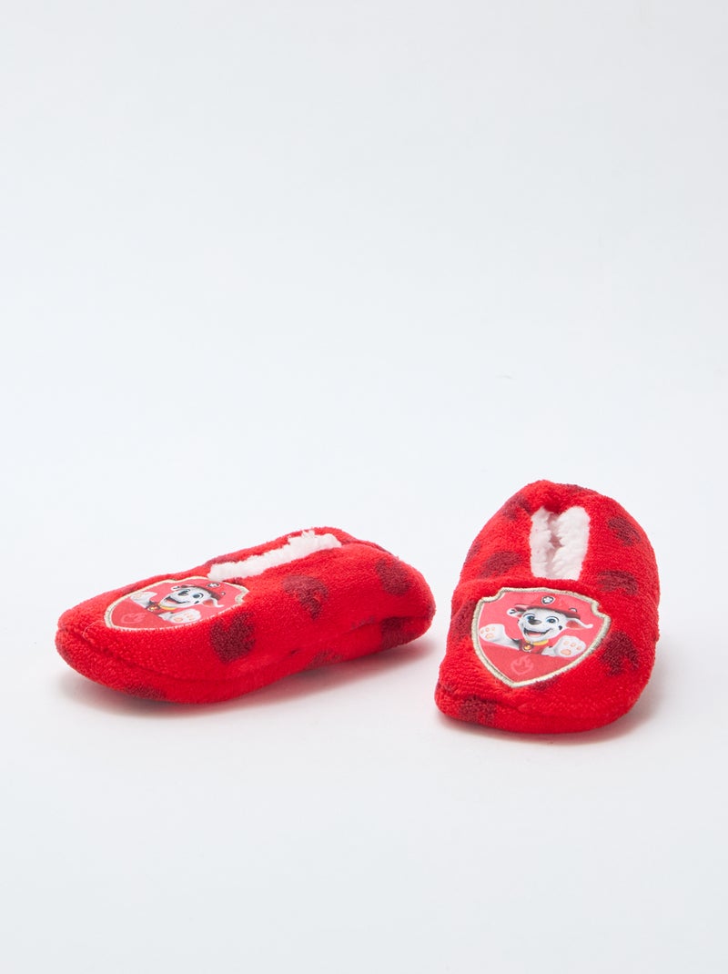 Zapatillas tipo bailarinas de forro polar 'Patrulla Canina' Rojo - Kiabi