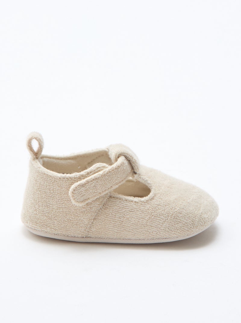 Zapatillas tipo bailarinas de rizo Beige - Kiabi