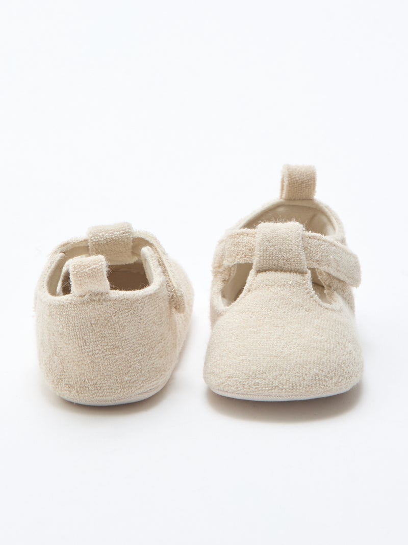 Zapatillas tipo bailarinas de rizo Beige - Kiabi