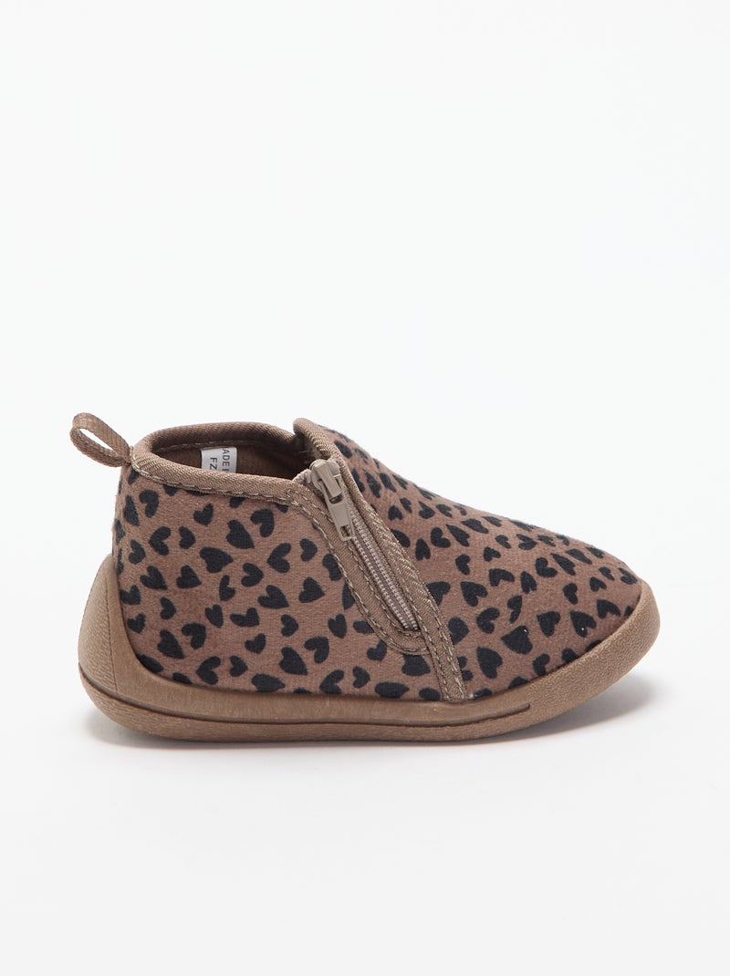 Zapatillas tipo botín estampadas Marron - Kiabi
