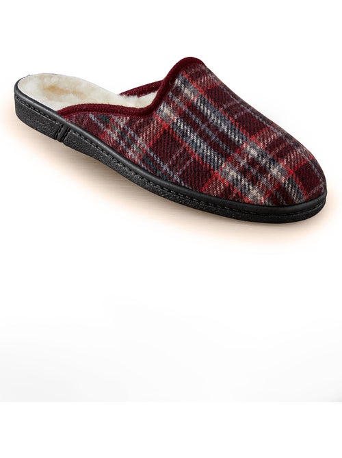 Zapatillas tipo mule a cuadros de pura lana - AFIBEL - Kiabi