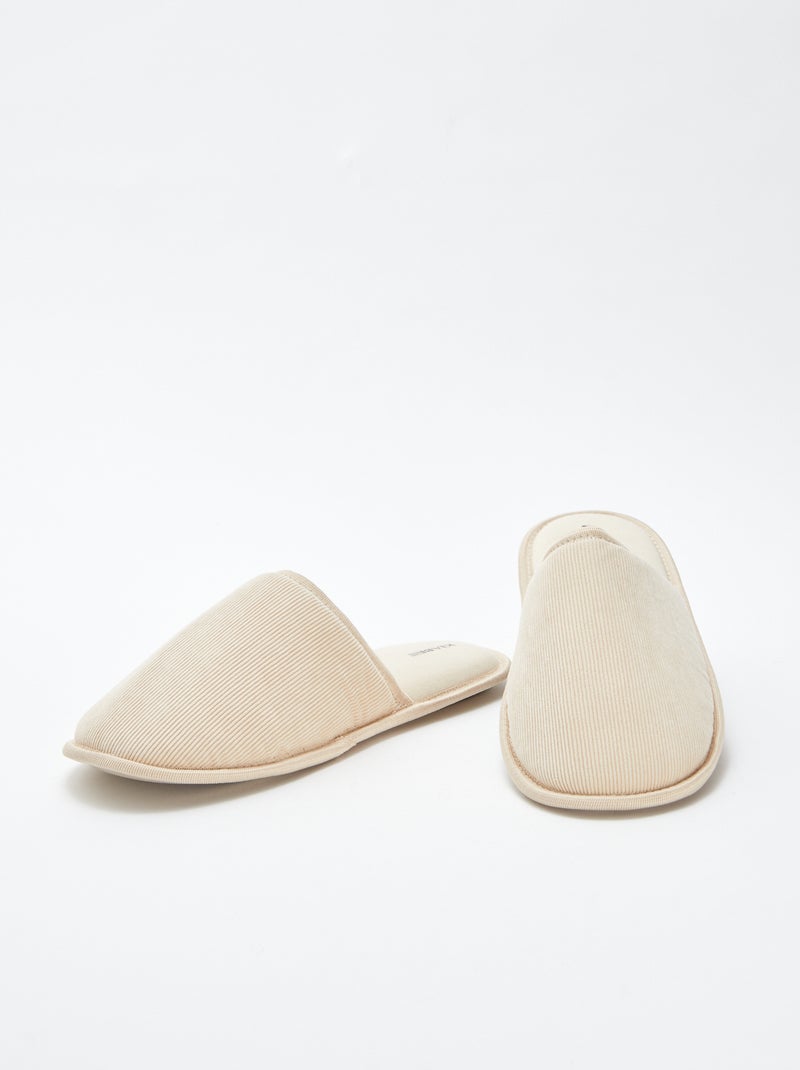 Zapatillas tipo mule de terciopelo Beige - Kiabi