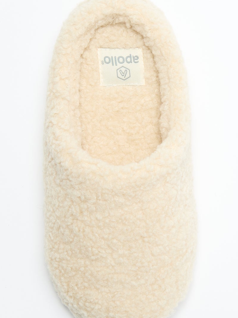 Zapatillas tipo mule forradas de borrego Blanco - Kiabi