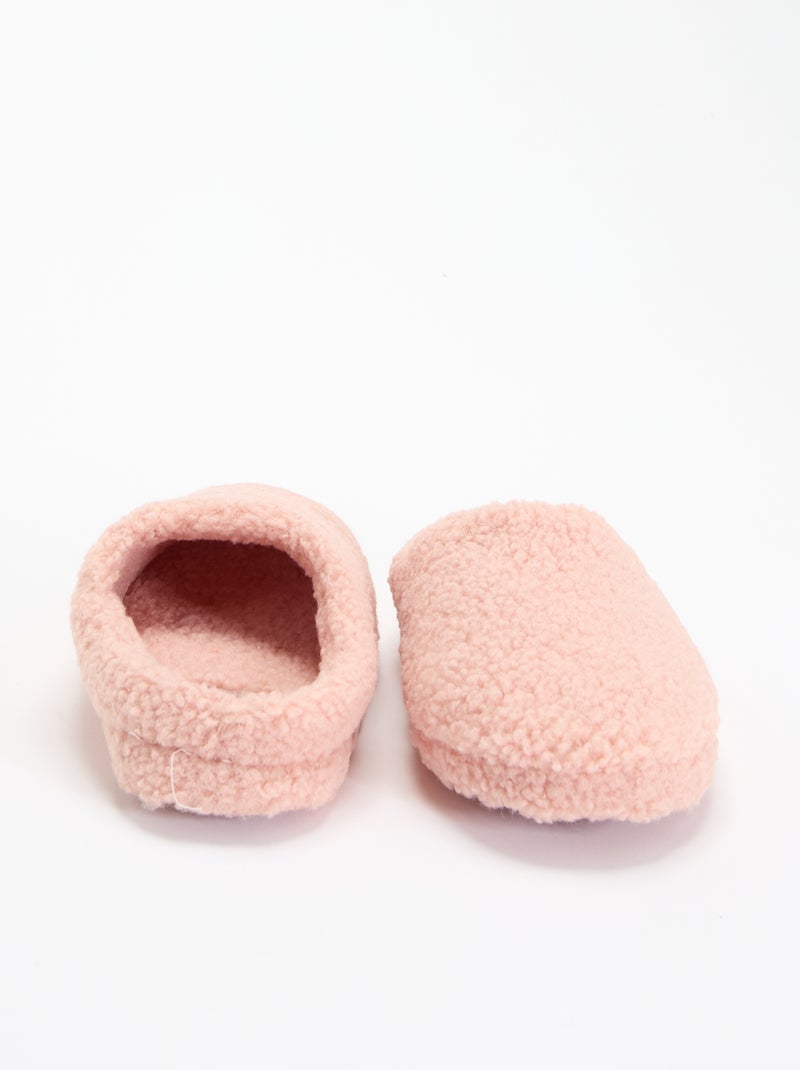 Zapatillas tipo mule forradas de borrego Rosa - Kiabi