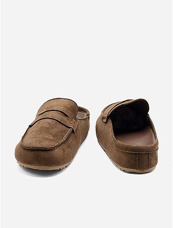 Zapatillas tipo mules con efecto ante