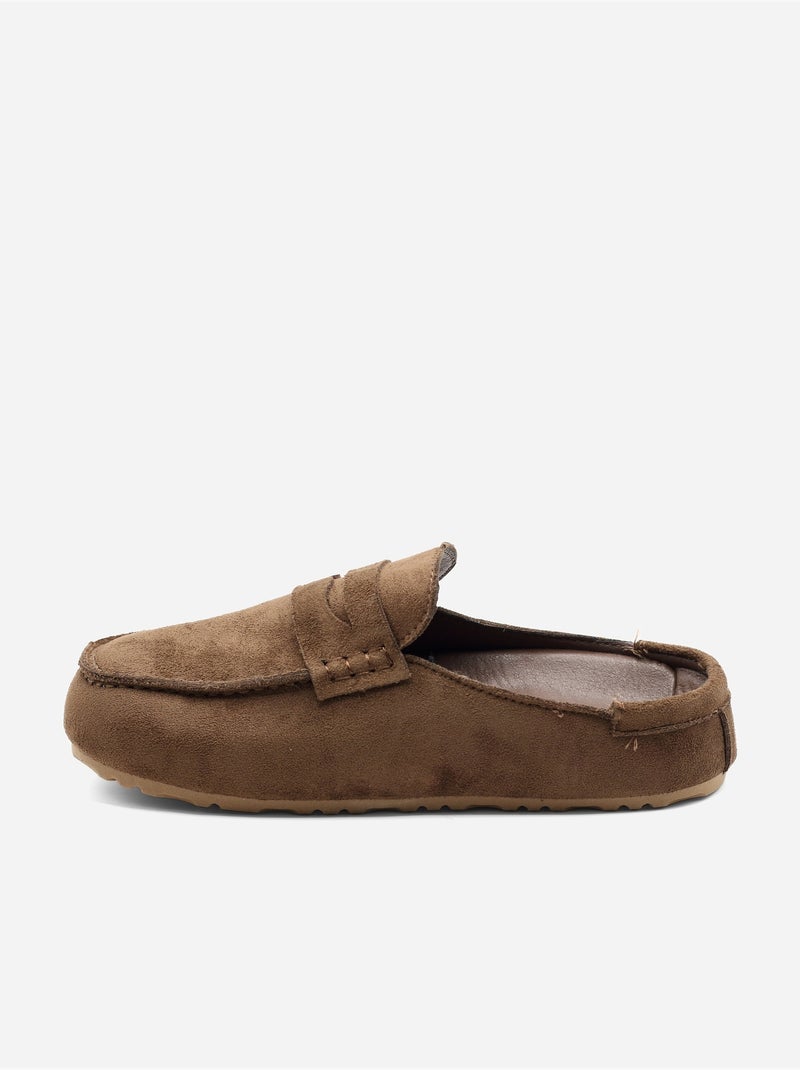 Zapatillas tipo mules con efecto ante Marrón - Kiabi
