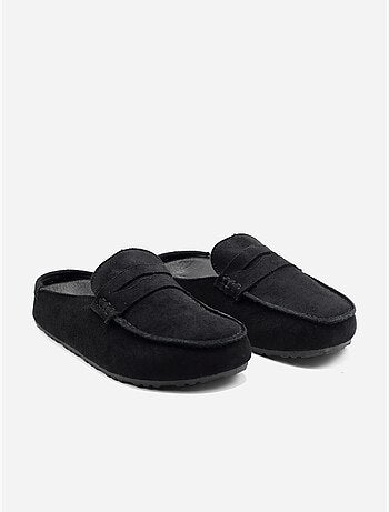 Zapatillas tipo mules con efecto ante