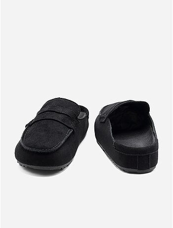Zapatillas tipo mules con efecto ante