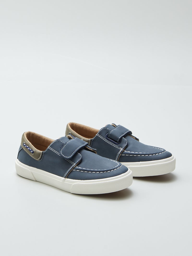 Zapatillas tipo náuticos con velcro AZUL - Kiabi