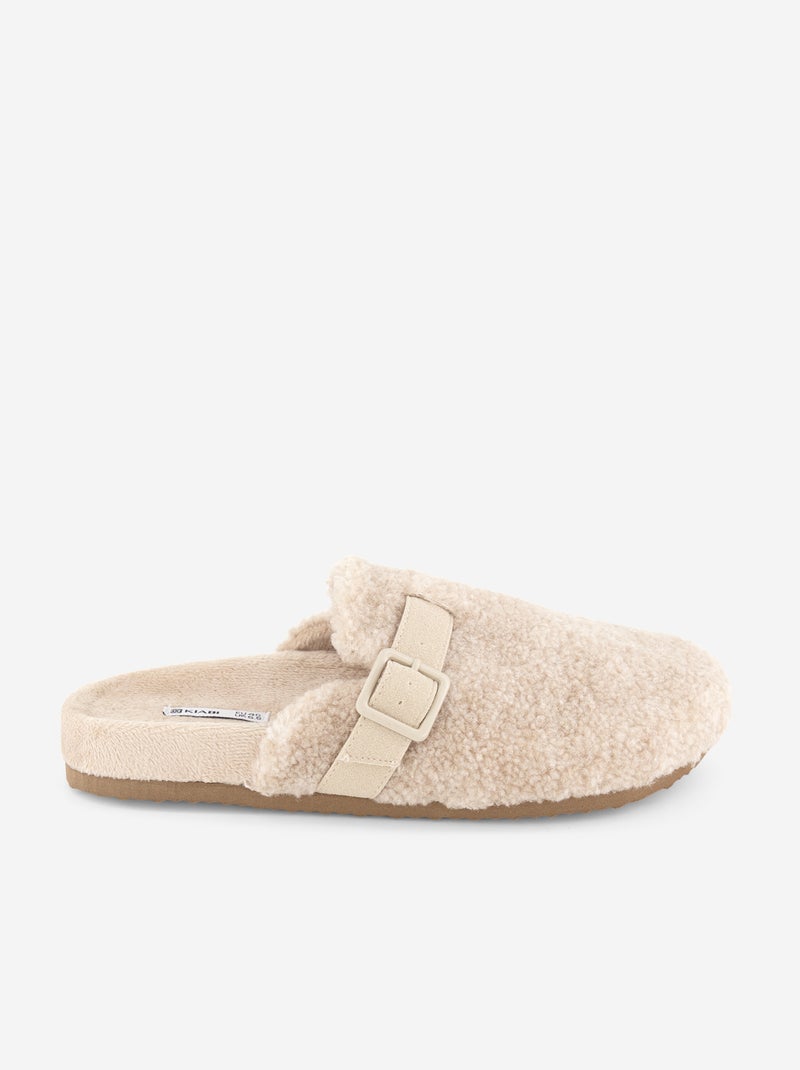 Zapatillas tipo zueco forradas Beige - Kiabi