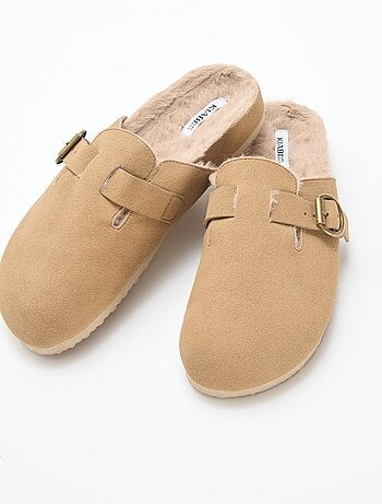 Zapatillas tipo zueco forradas