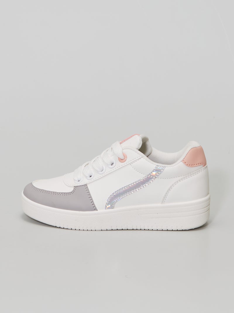 Zapatillas tricolor sintéticas BLANCO - Kiabi