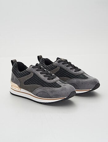 Zapatillas urbanas en dos materiales - Kiabi