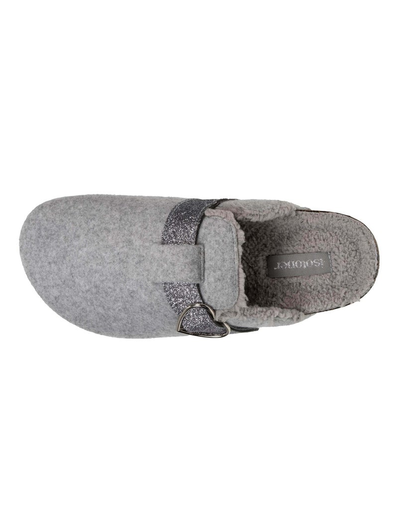 Zapatillas zuecos plantilla anatómica confort mujer Isotoner Gris jaspeado - Kiabi