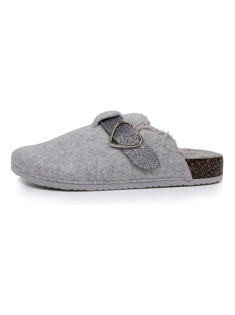 Zapatillas zuecos plantilla anatómica confort mujer Isotoner Gris jaspeado - Kiabi