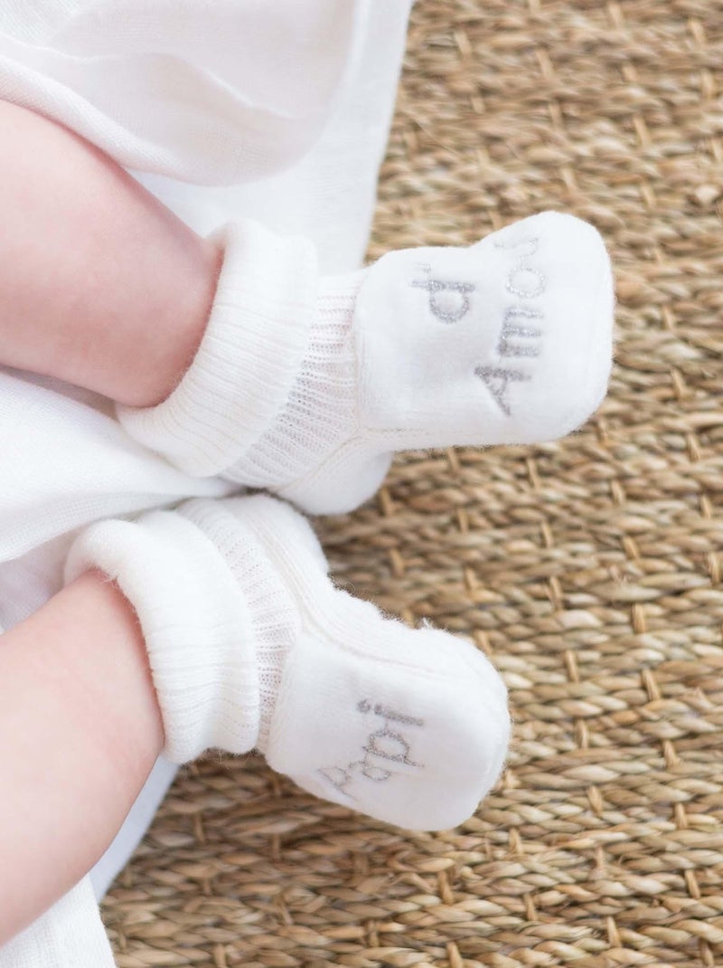 zapatitos de bebé con bordado yayo de amor Blanco - Kiabi