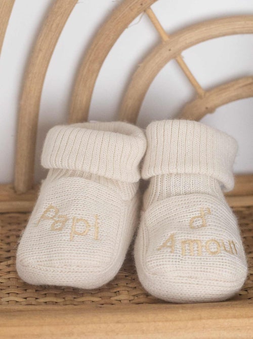 zapatitos de bebé con bordado yayo de amor - Kiabi