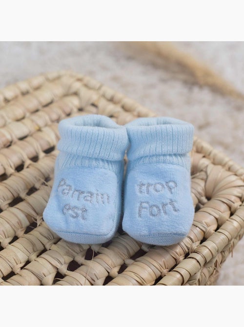 Zapatitos para bebé bordados el padrino es genial - Kiabi Zapatitos para bebé bordados el padrino es genial - Kiabi