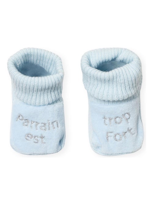 zapatitos para bebé bordados el padrino es genial - Kiabi
