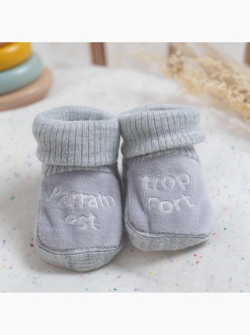 Zapatitos para bebé bordados el padrino es genial - Kiabi Zapatitos para bebé bordados el padrino es genial - Kiabi