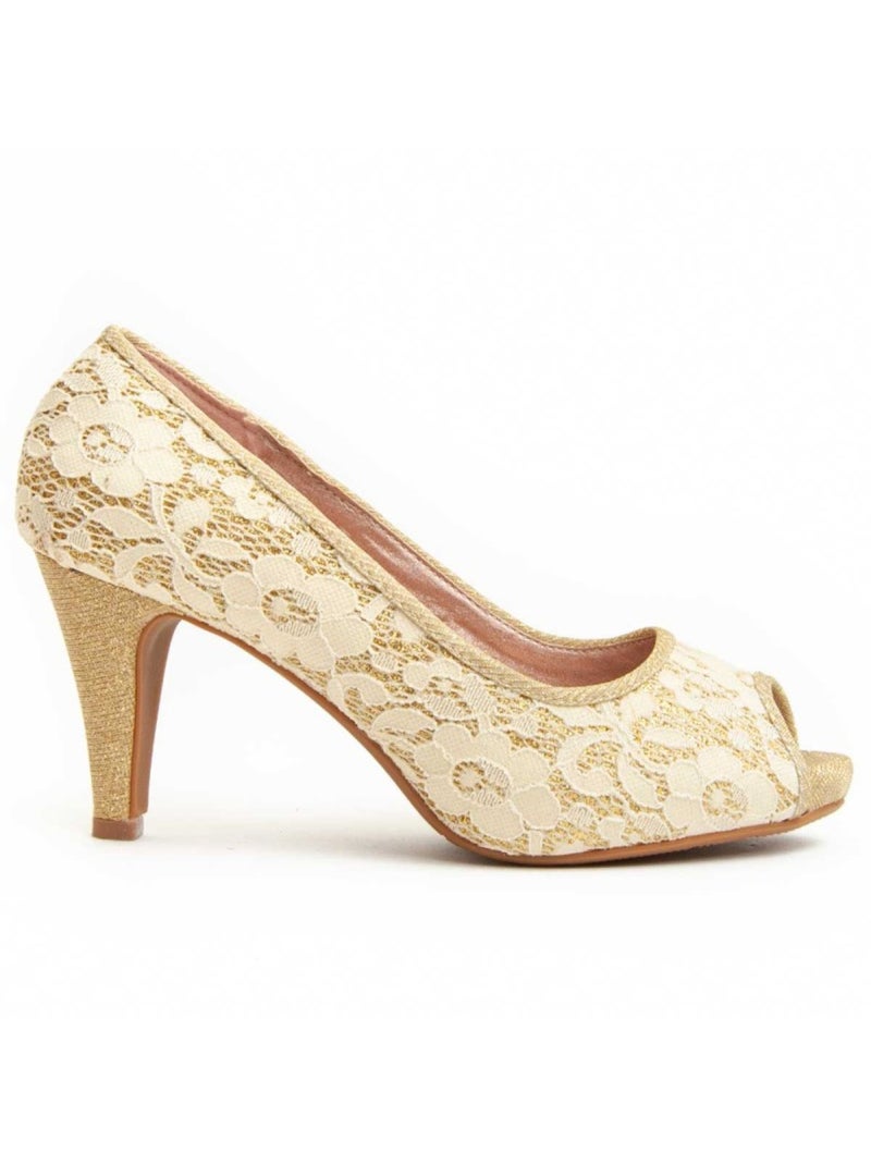 Zapato De Tacón Para Mujer.  Montevita  Unne Dorado/Oro - Kiabi