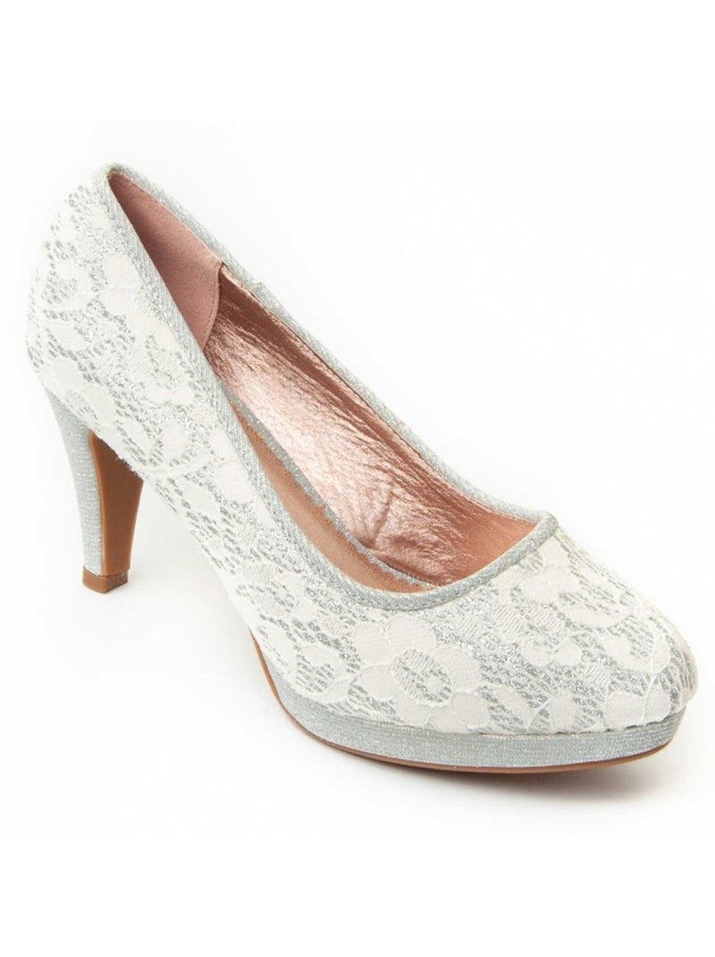 Zapato De Tacón Para Mujer.  Montevita  Unne Plata - Kiabi