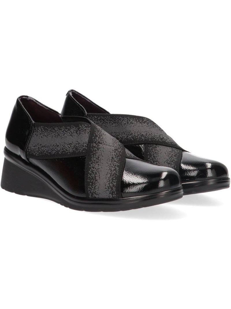 Zapato Diario Mujer Cuña Alta - Pitillos Negro - Kiabi
