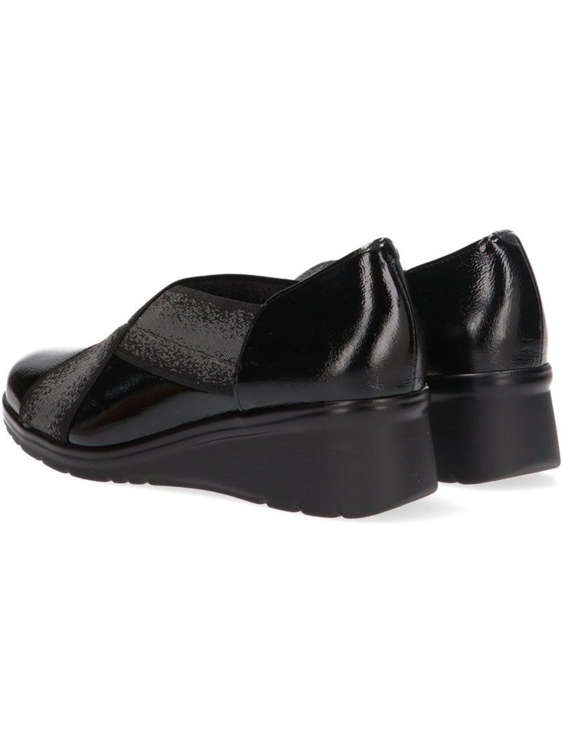Zapato Diario Mujer Cuña Alta - Pitillos Negro - Kiabi