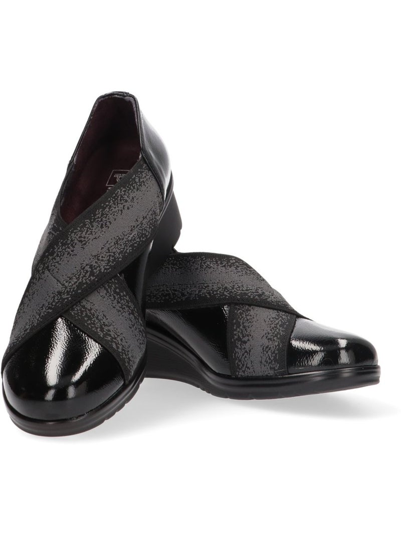 Zapato Diario Mujer Cuña Alta - Pitillos Negro - Kiabi