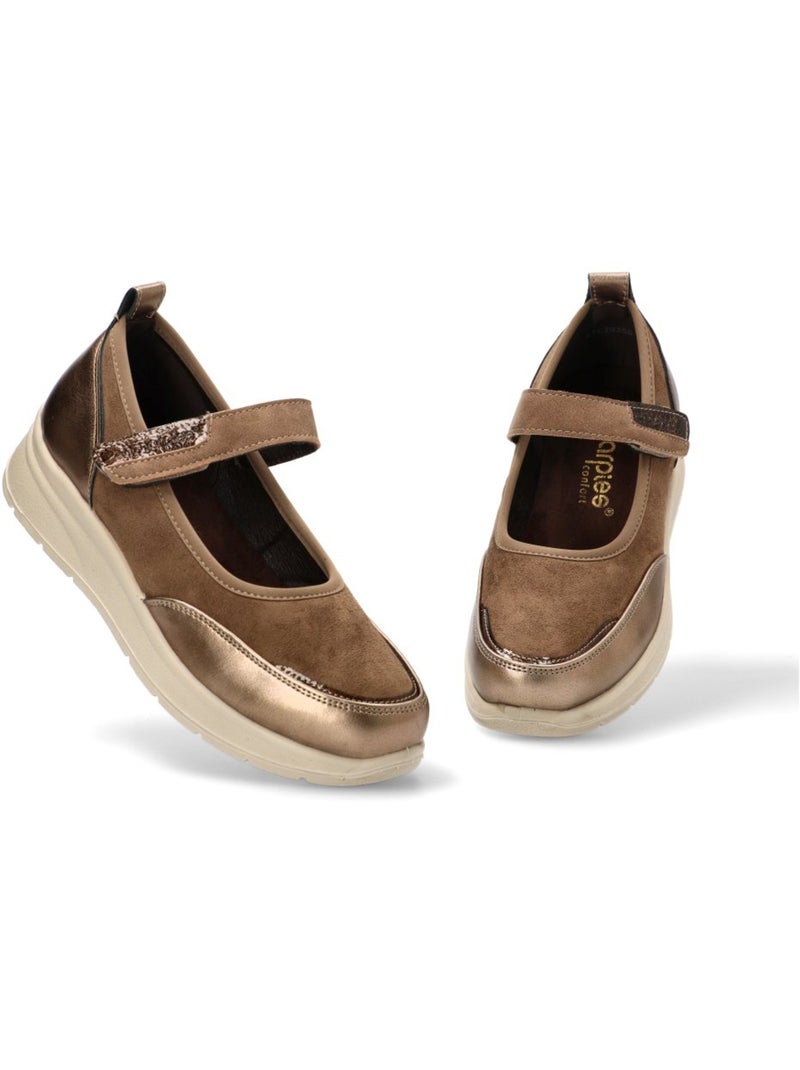 Zapato Diario Mujer Cuña Media - Amarpies Taupe - Kiabi