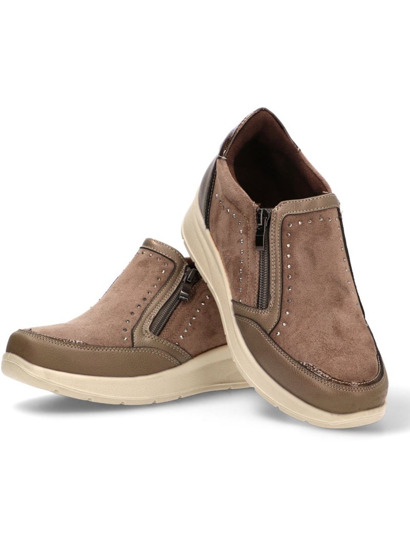 Zapato Diario Mujer Cuña Media - Amarpies Taupe - Kiabi