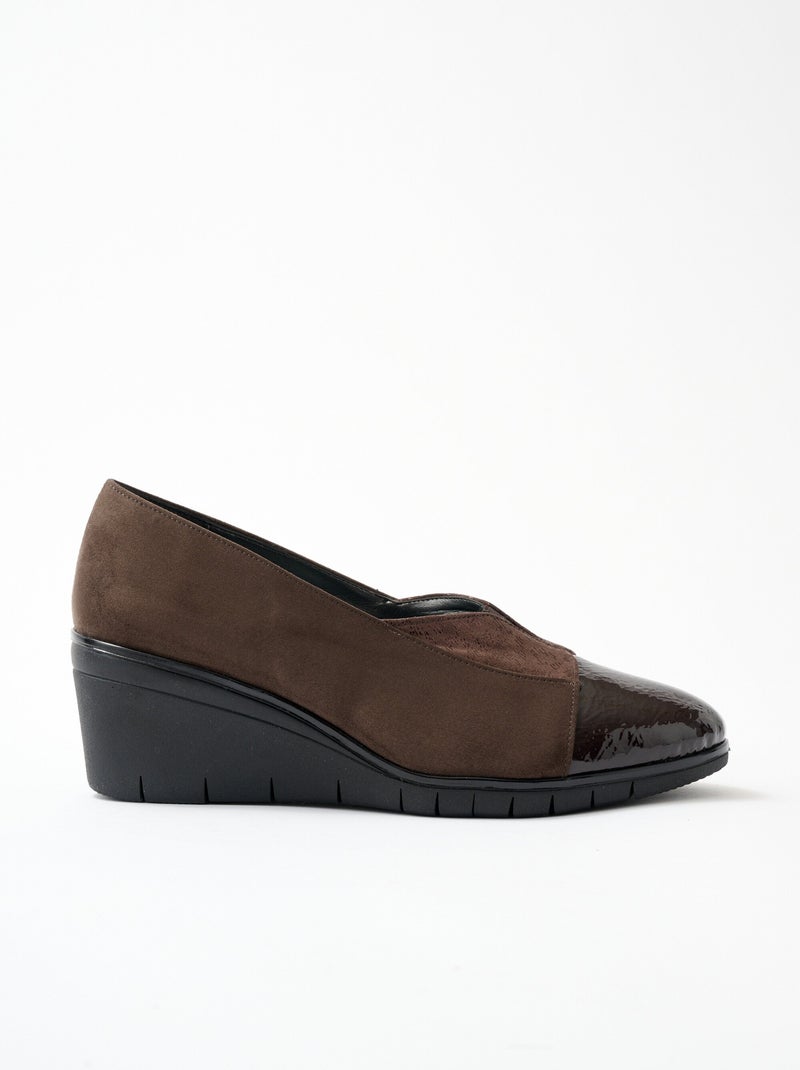 Zapato urbano con cuña ancha y confort. - Afibel Marrón - Kiabi