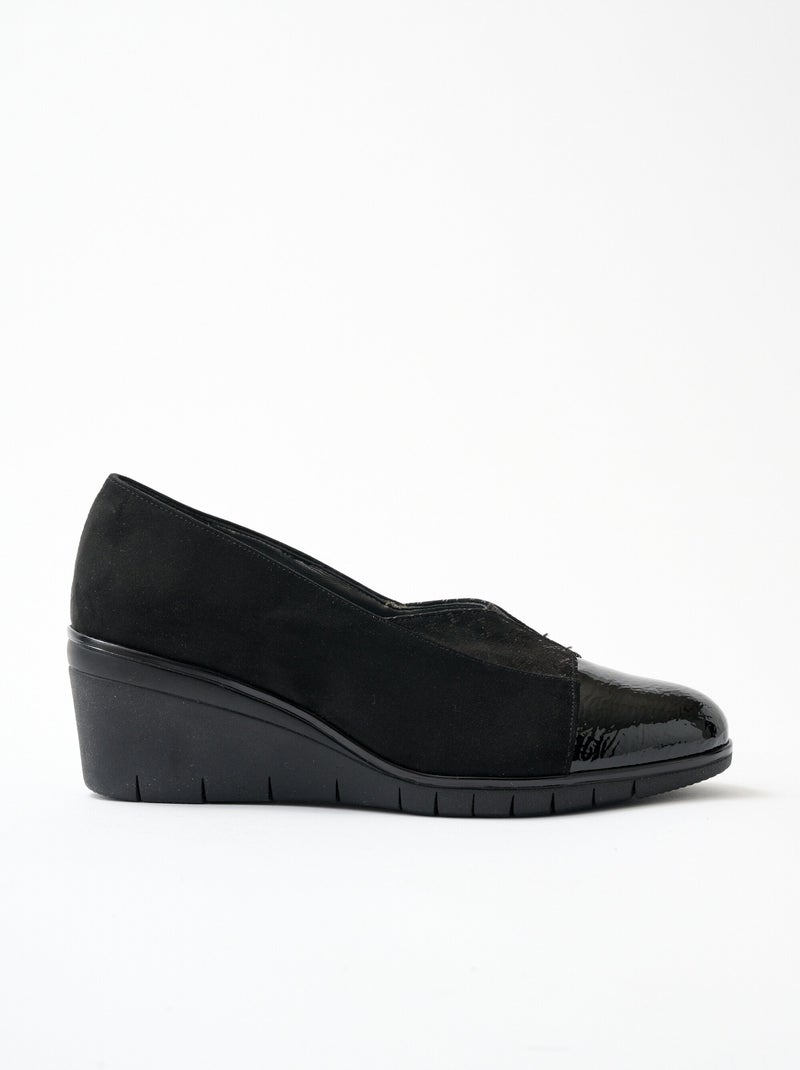 Zapato urbano con cuña ancha y confort. - Afibel Negro - Kiabi