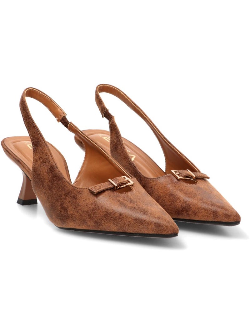 Zapato weekend mujer tacón medio - etika Camel - Kiabi