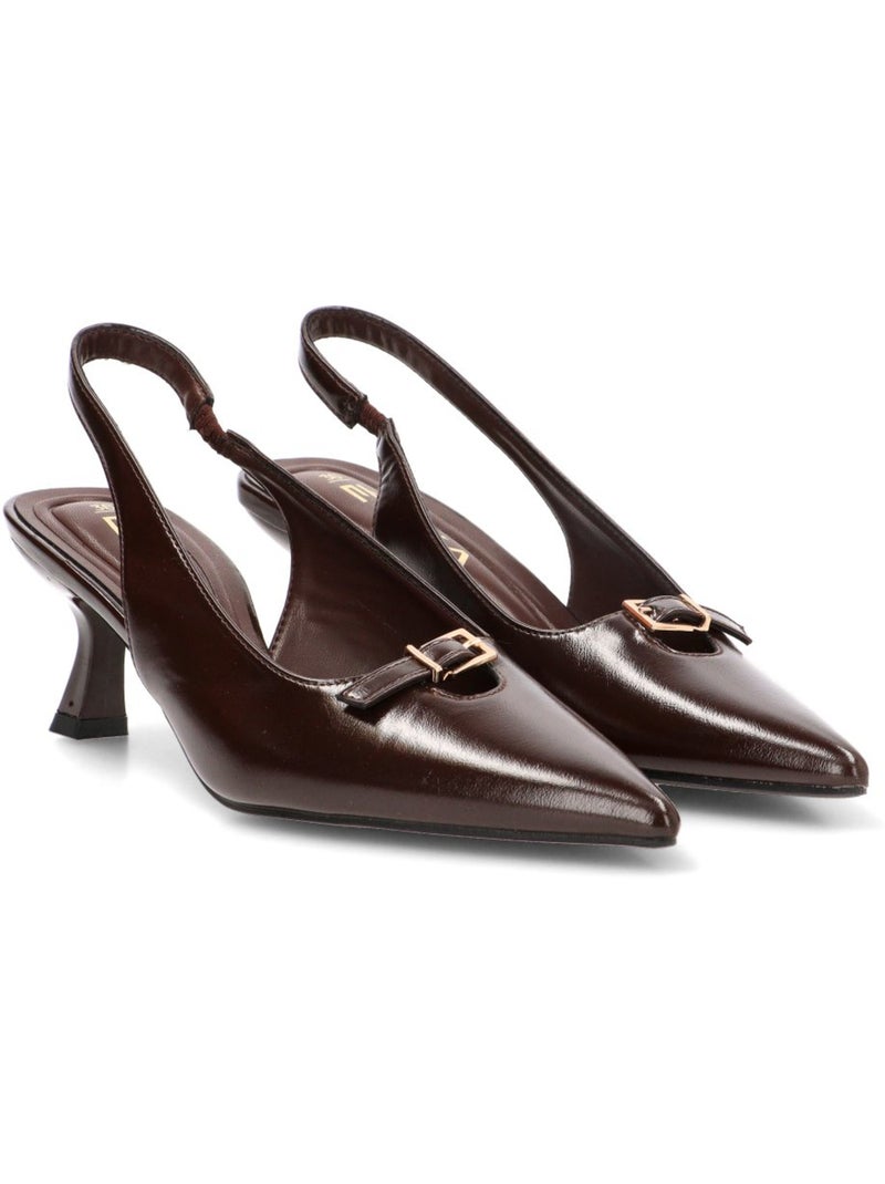 Zapato weekend mujer tacón medio - etika Marrón capuchino - Kiabi